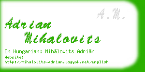 adrian mihalovits business card