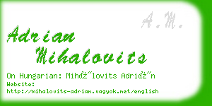 adrian mihalovits business card